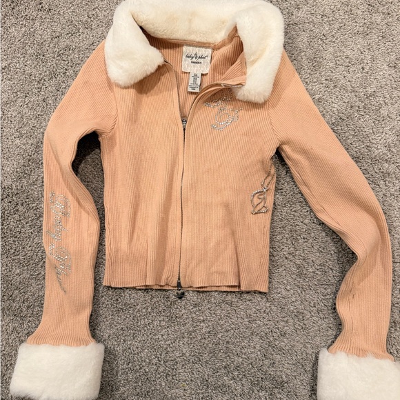 Baby Phat Beige Jacket with White Faux Fur Collar - Picture 2 of 10
